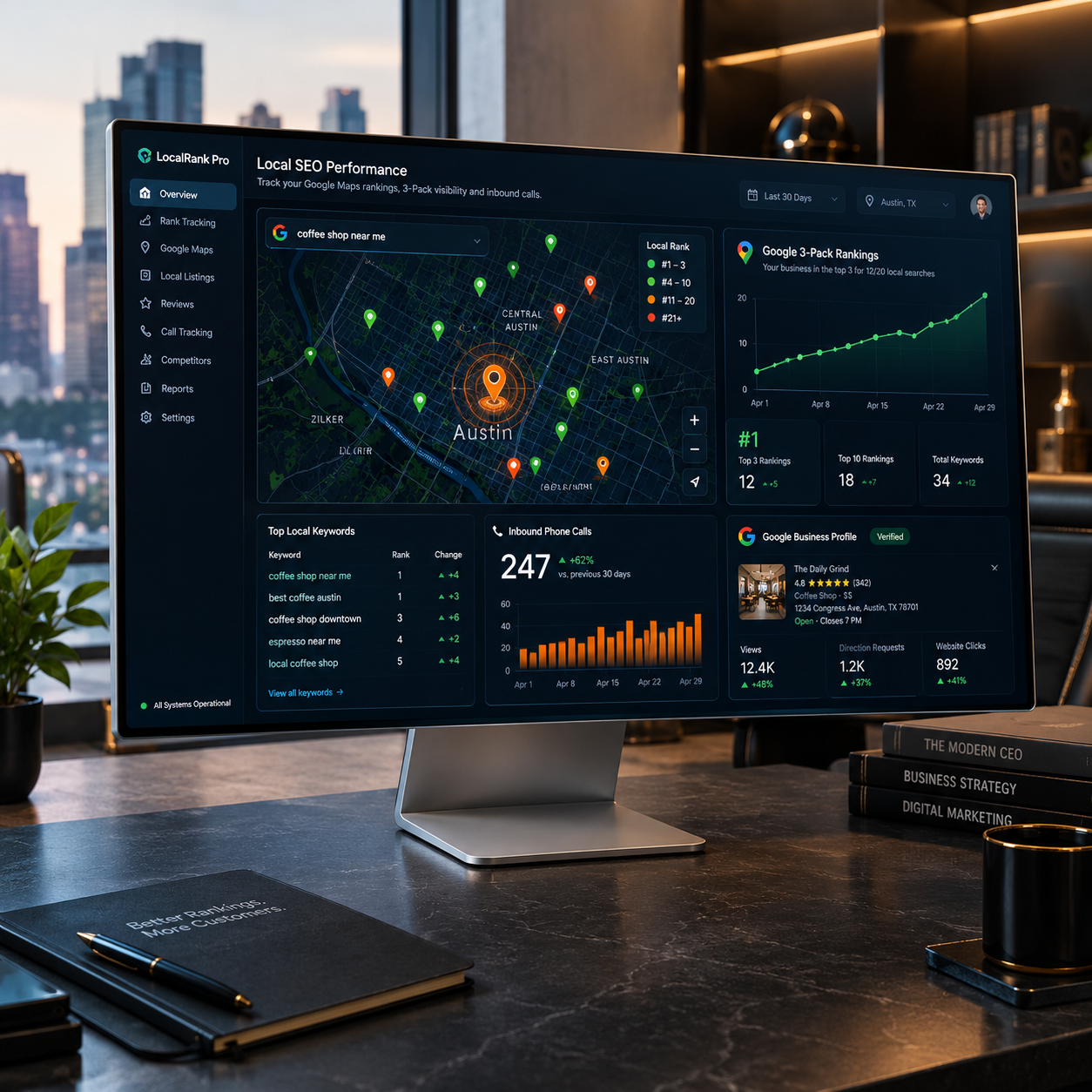 Local SEO Performance Dashboard & Geo-Grid Rank Tracking