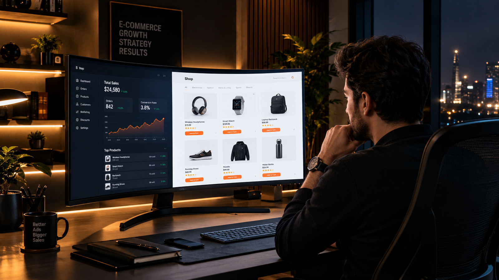 Nighttime E-Commerce Strategy Workspace